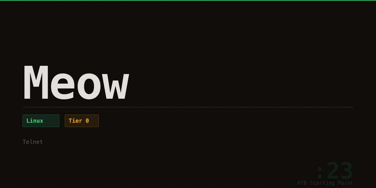 HTB Starting Point — Meow | crAIzy.dev